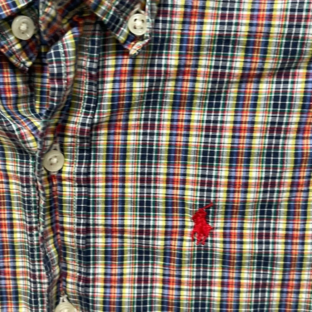 Ralph Lauren Red and Blue Button Down Shirt